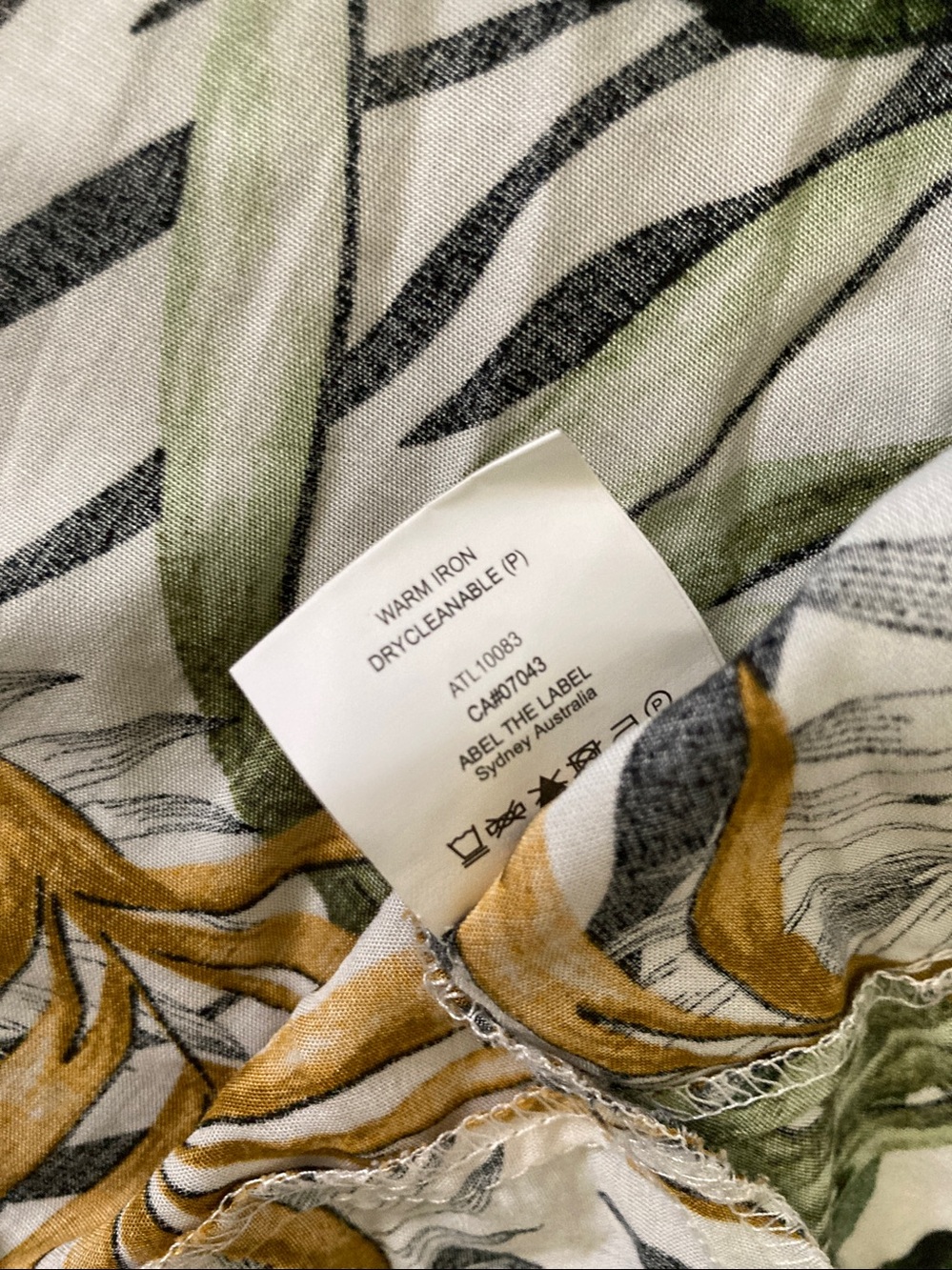 Abel The Label one-shoulder tropical leaf dress, Medium. - Picture 7 of 10